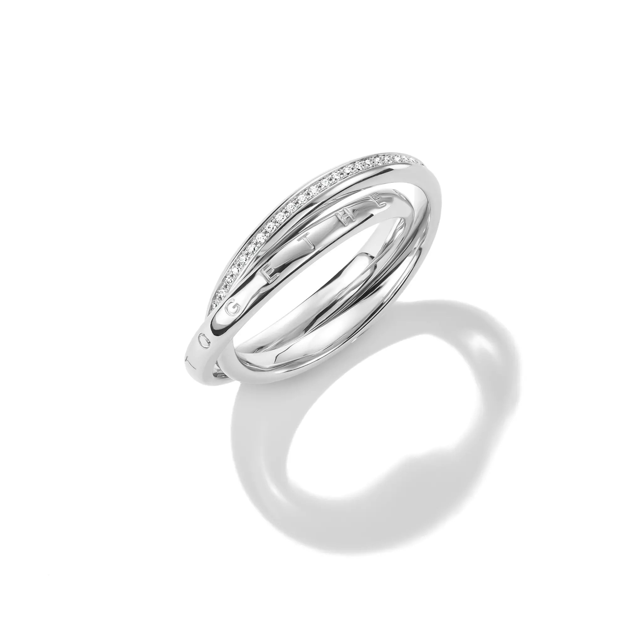 Thomas Sabo Doppelring Together mit weißem Zirkonia – Silber