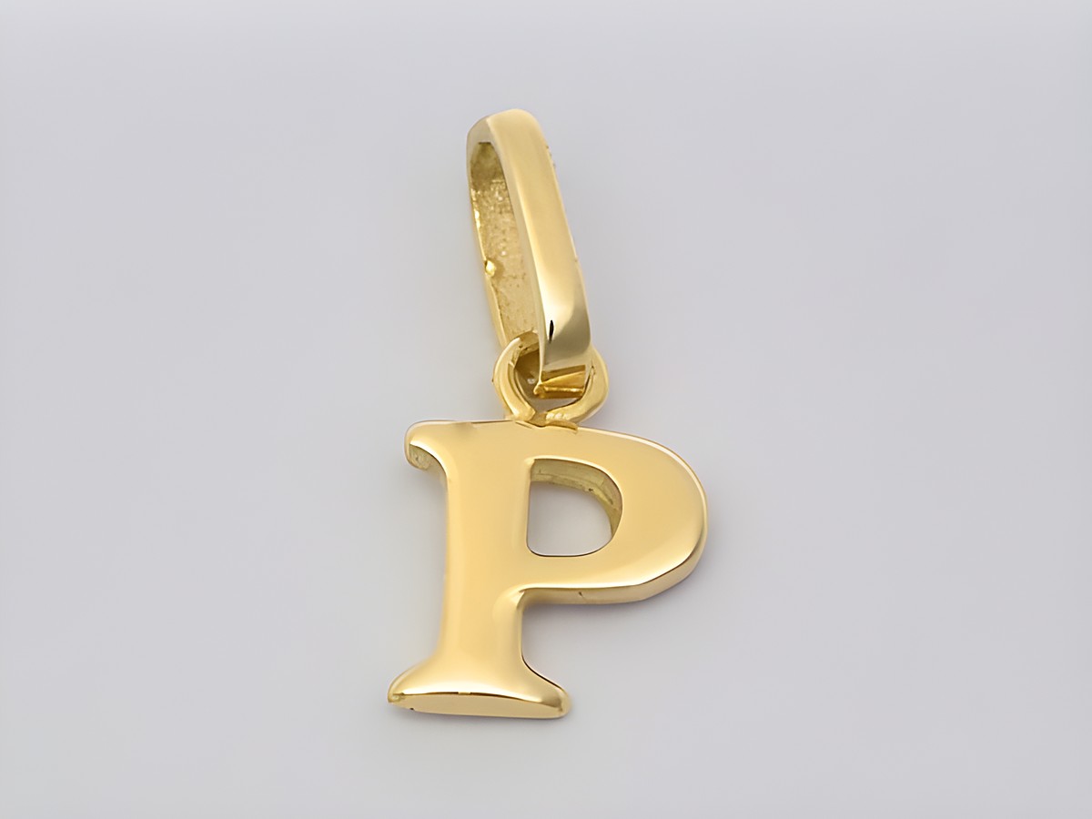 Buchstaben Anhänger P aus 925 Sterling Silber vergoldet, Hersteller Juwelier Harnisch, eleganter und schicker Schmuck für individueller Ausdruck.