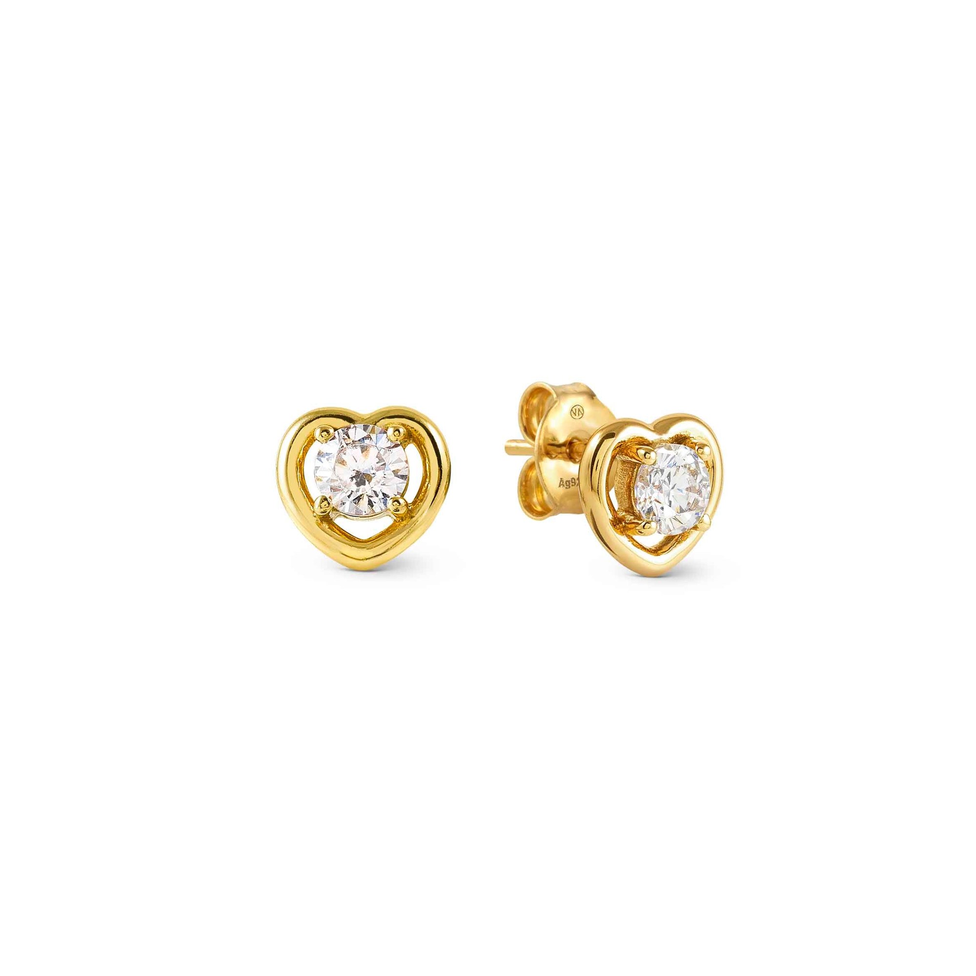 Nomination COSMICLOVE Ohrstecker aus Sterling Silber mit Vergoldung - Zirkonia - Herz