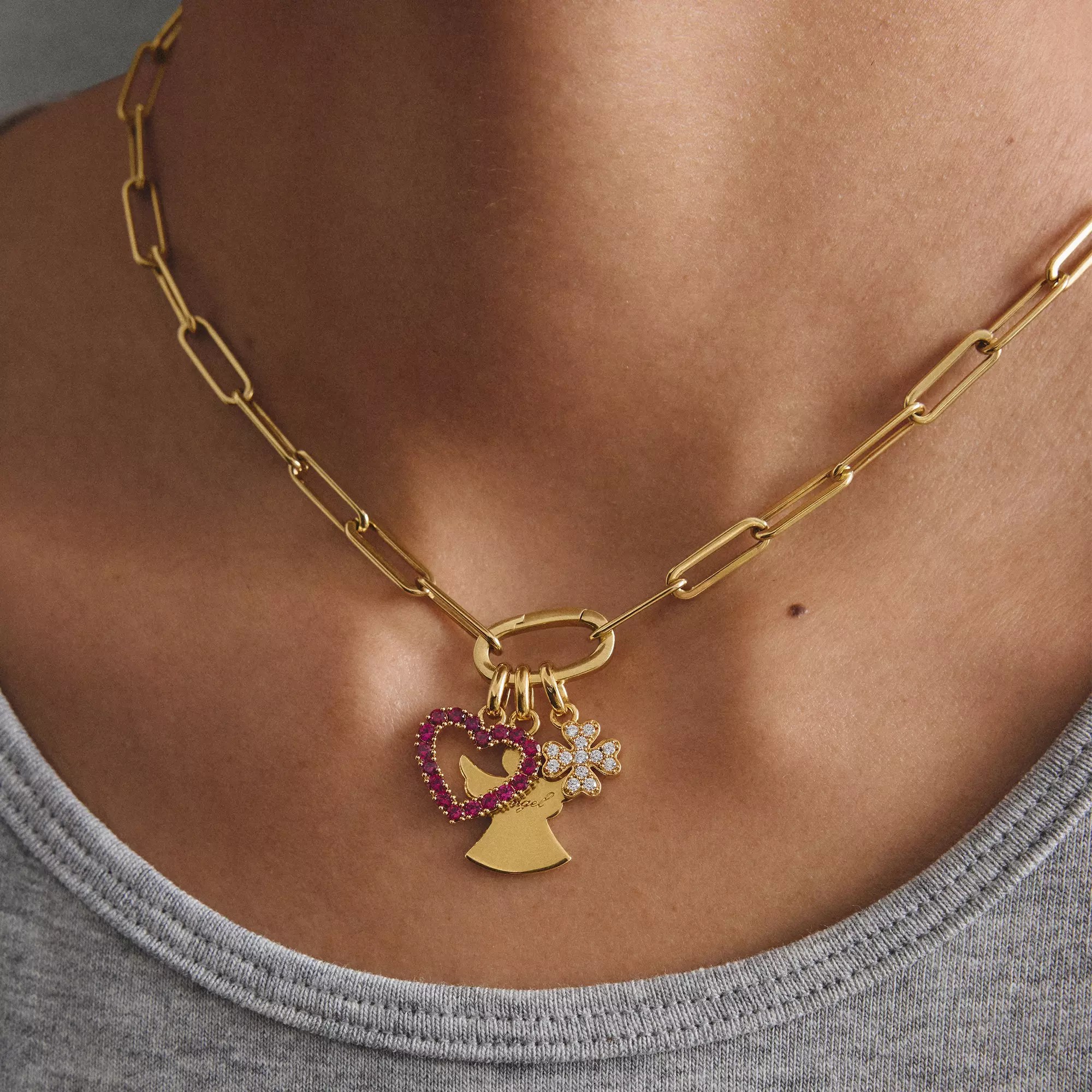 Thomas Sabo Connect - Charm Engel - 18k Gelbgold Vergoldung - Charm mit Öse – Ansicht 4