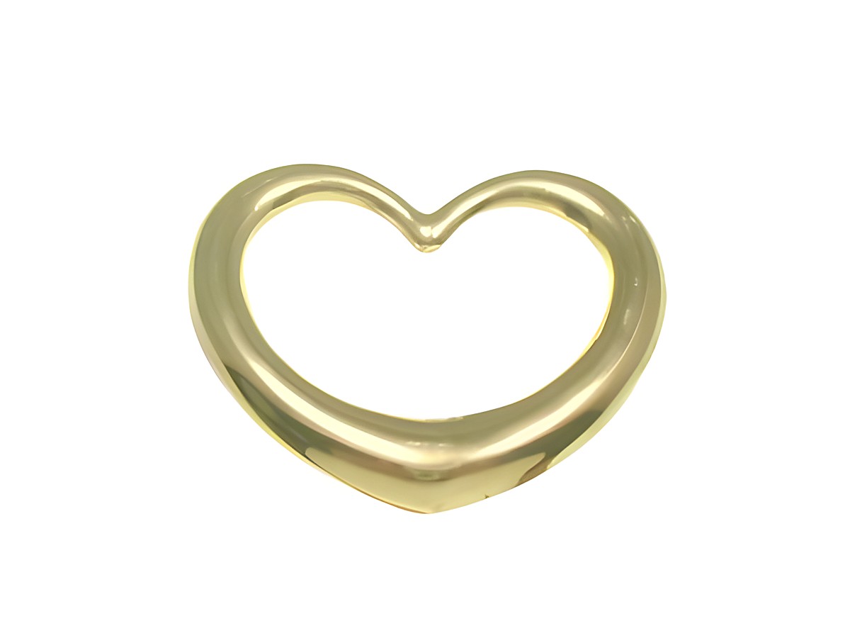 Durchlaufherz Gold Herzanhänger HERZ LOVE 2,3 cm, aus hochwertigem Gold gefertigt, angezeigt in glänzender Optik, ideal als zeitloses Schmuckstück oder Geschenk.