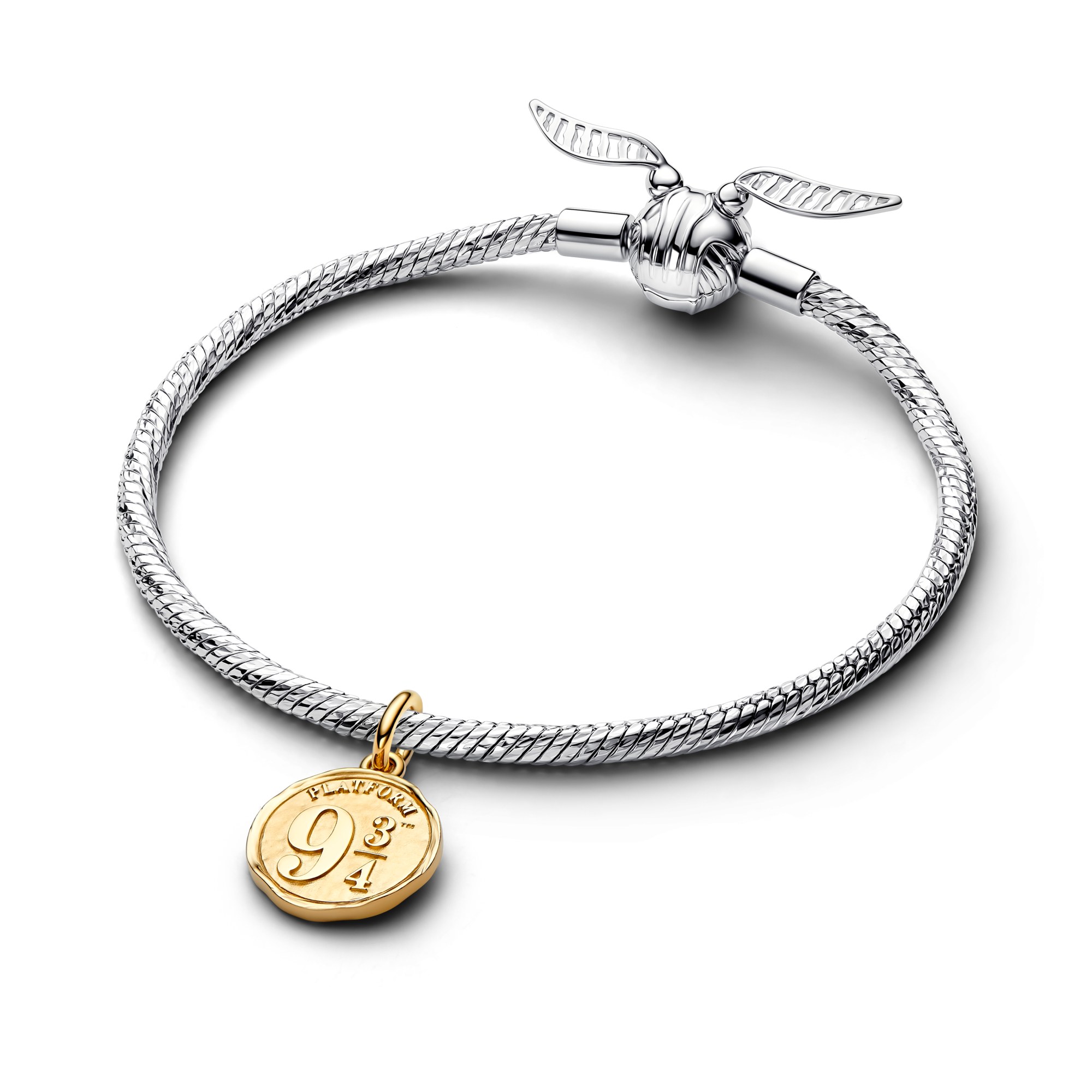 Pandora Harry Potter - Medaillon-Charm Gleis 9 3/4 - Gelbgold Vergoldung – Ansicht 3