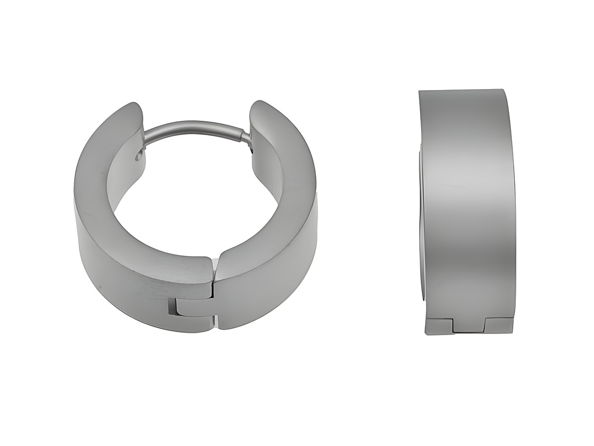 Edelstahl Creolen 1,6 cm mattiert von Juwelier Harnisch, elegantes Design mit runder Form, ideal für einen modernen Look, hochwertige Verarbeitung, zeitloses Schmuckstück für jeden Anlass.