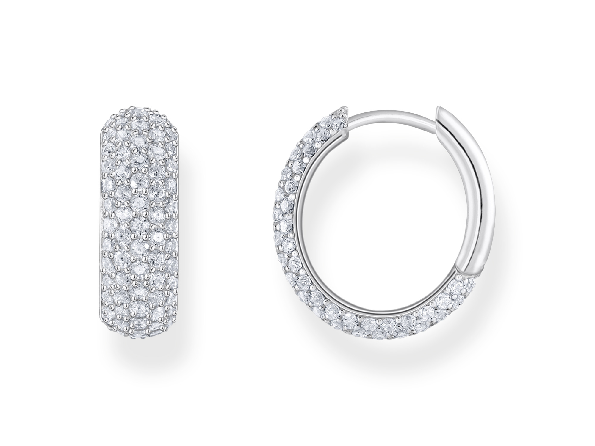 Thomas Sabo CR731-051-14 SPARKLING WHITE Creolen - Weiß - Silber + Zirkonia - Weiß Silberne Creolen von Thomas Sabo mit funkelnden weißen Zirkoniasteinen, elegant und zeitlos, ideal für jeden Anlass, aus der neuesten Kollektion.