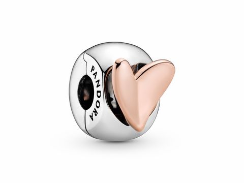 Pandora Rose 788697C00 Clip Stopper Heart in Herzform aus sterling Silber mit roségoldener Herz-Applikation, ideal für Hochzeits- und Liebesschmuck.