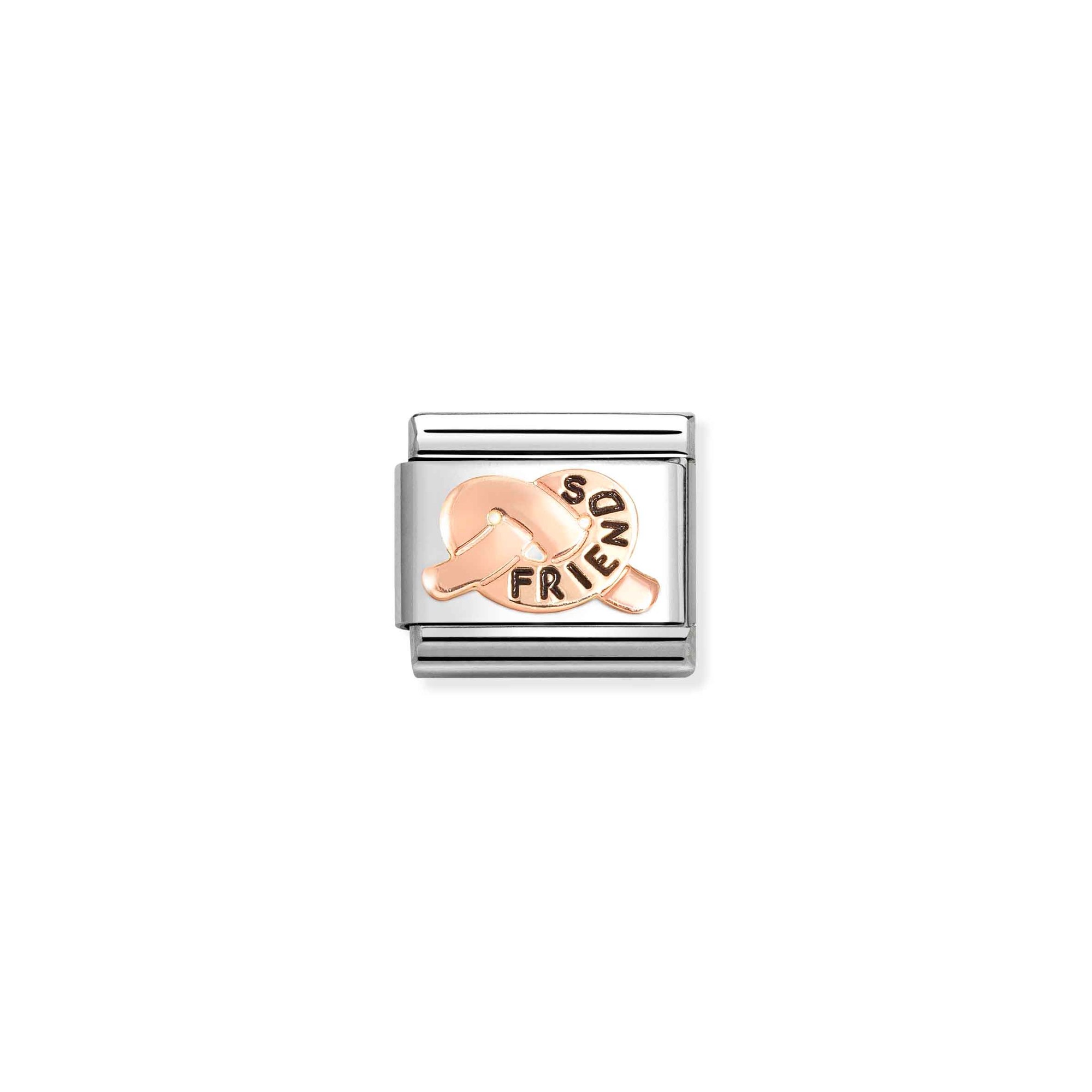 Nomination Composable Classic Charm Knoten FRIENDS - Edelstahl, Gold 375 Roségold