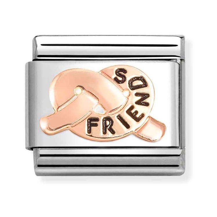 Nomination Composable Classic Charm Knoten FRIENDS - Edelstahl, Gold 375 Roségold