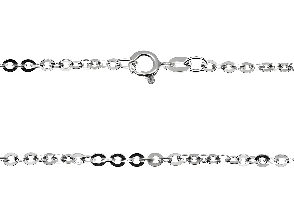 Silberkette Rundanker 2,5 mm aus echtem Silber mit einer Länge von 38 cm, Hersteller Juwelier Harnisch, mit einem robusten Mittelanker und einem praktischen Karabinerverschluss.