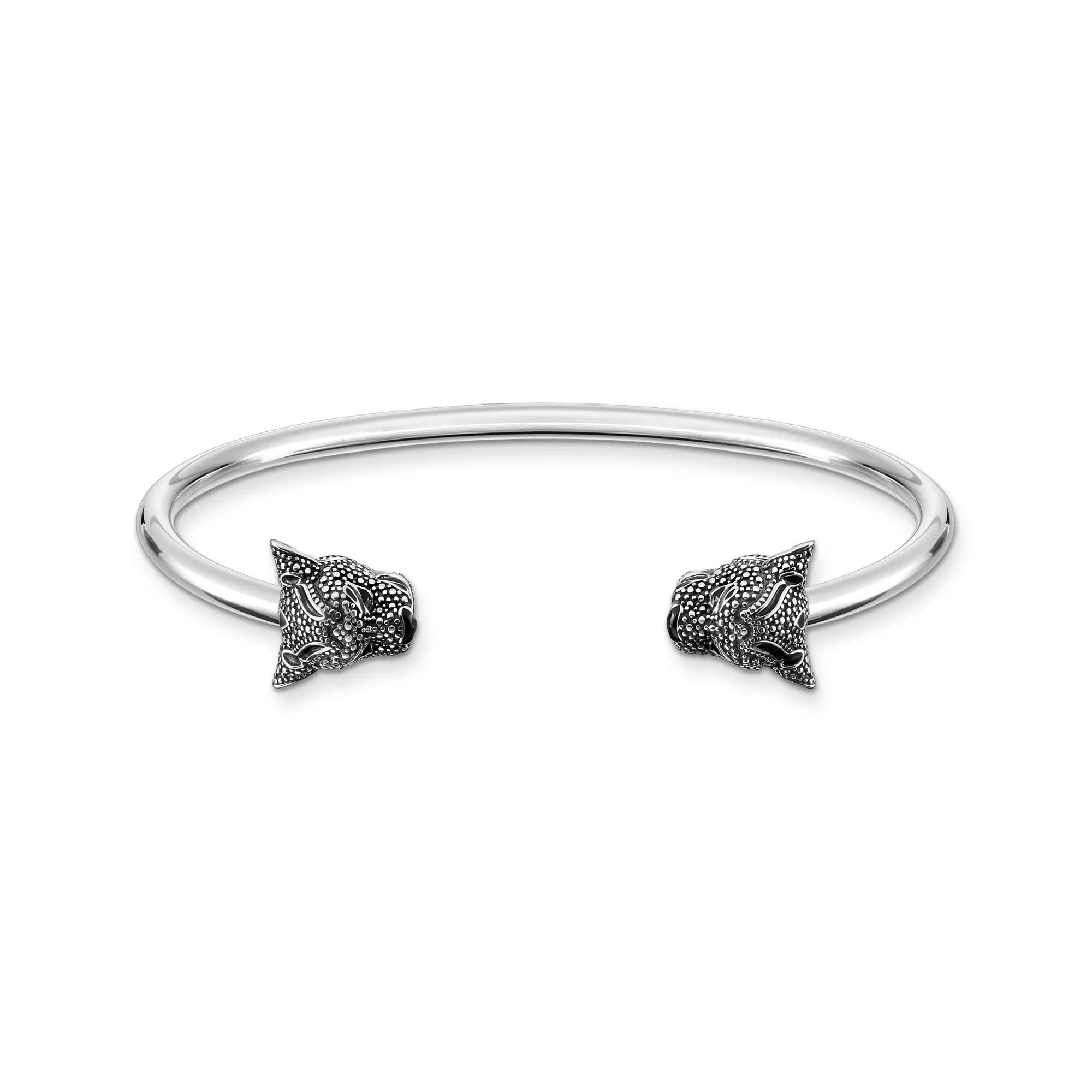 Thomas Sabo Armreif Sterling Silber geschw. Panther - Emaille - 17,5 cm