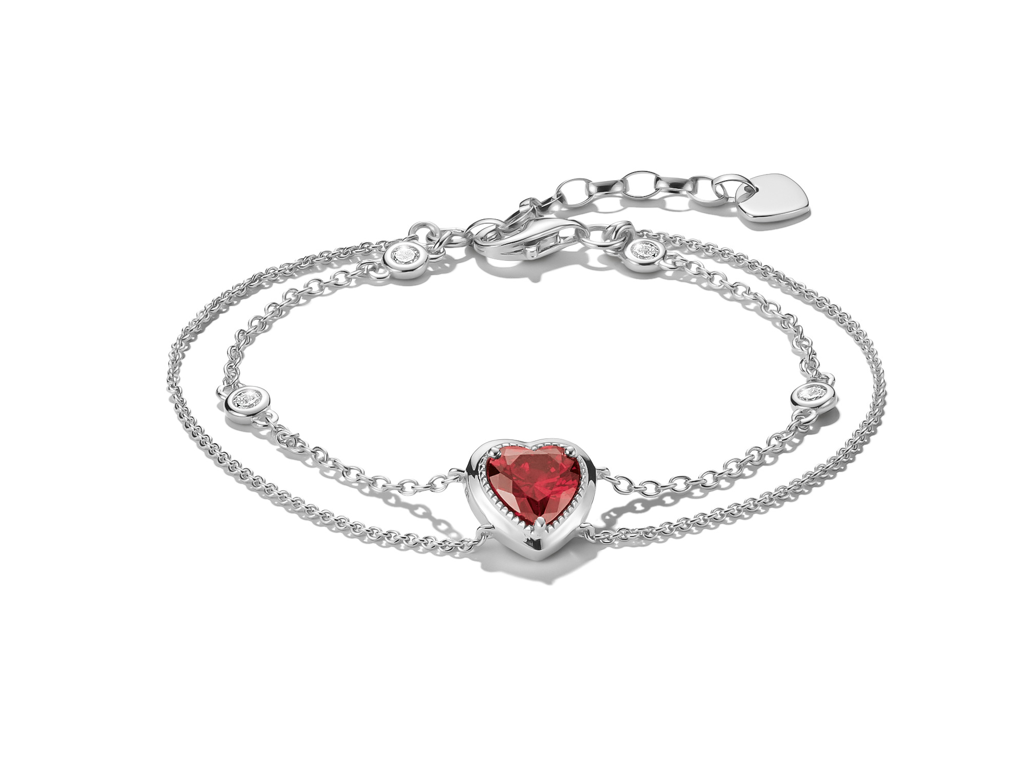 Thomas Sabo A2222-051-10-L19V ELYNDRA Armband 16 - 19 cm - Sterling Silber & Zirkonia - Rot
