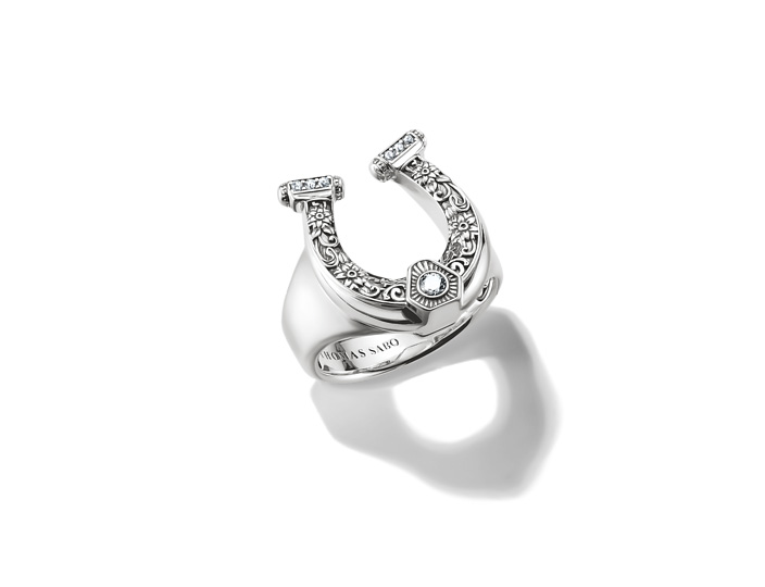 Thomas Sabo TR2509-643-14-52 ELYNDRA Hufeisen Ring - Sterling Silber geschw. & Zirkonia - Weiß - Gr. 52