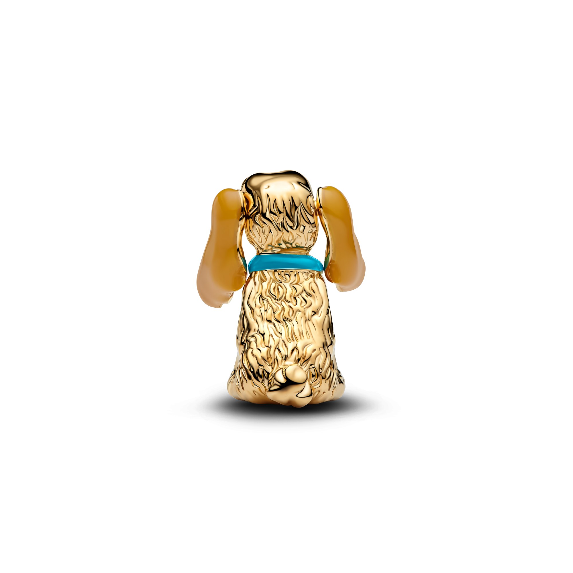 Pandora Disney Susi & Strolch Susi Charm - Gelbgold Vergoldung auf Metalllegierung - Emaille Blau – Ansicht 3