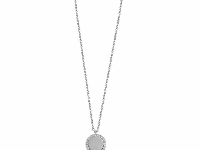 27001417-0 Xenox Sterling Silber Kette XS6089 mit CLASSIC CIRCLE Design, in der Länge von 40-45 cm, feine Karreekette mit einem eleganten Anhänger. Ideal für stilvolle Anlässe.