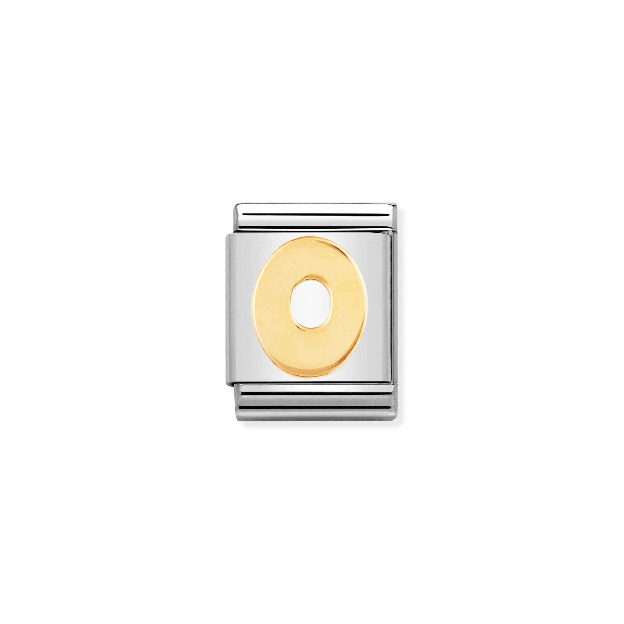 Nomination Composable Big Charm Buchstabe O - Edelstahl, Gold 750 Gelbgold