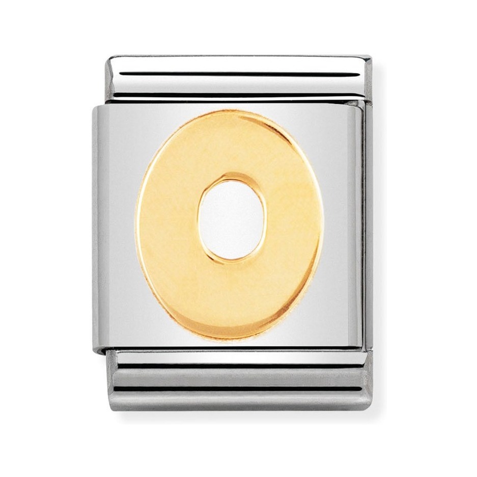 Nomination Composable Big Charm Buchstabe O - Edelstahl, Gold 750 Gelbgold