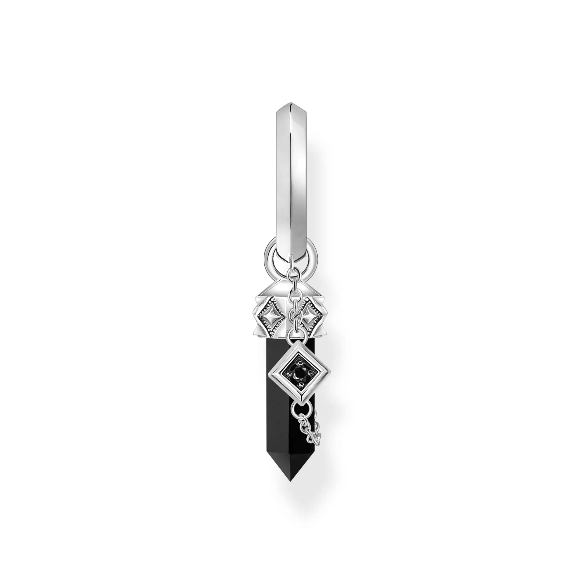 Thomas Sabo Einzel Creole - Kristall - Einzel-Creole mit Schwarzem Onyx - Silber gesch. & Zirkonia - Schwarz