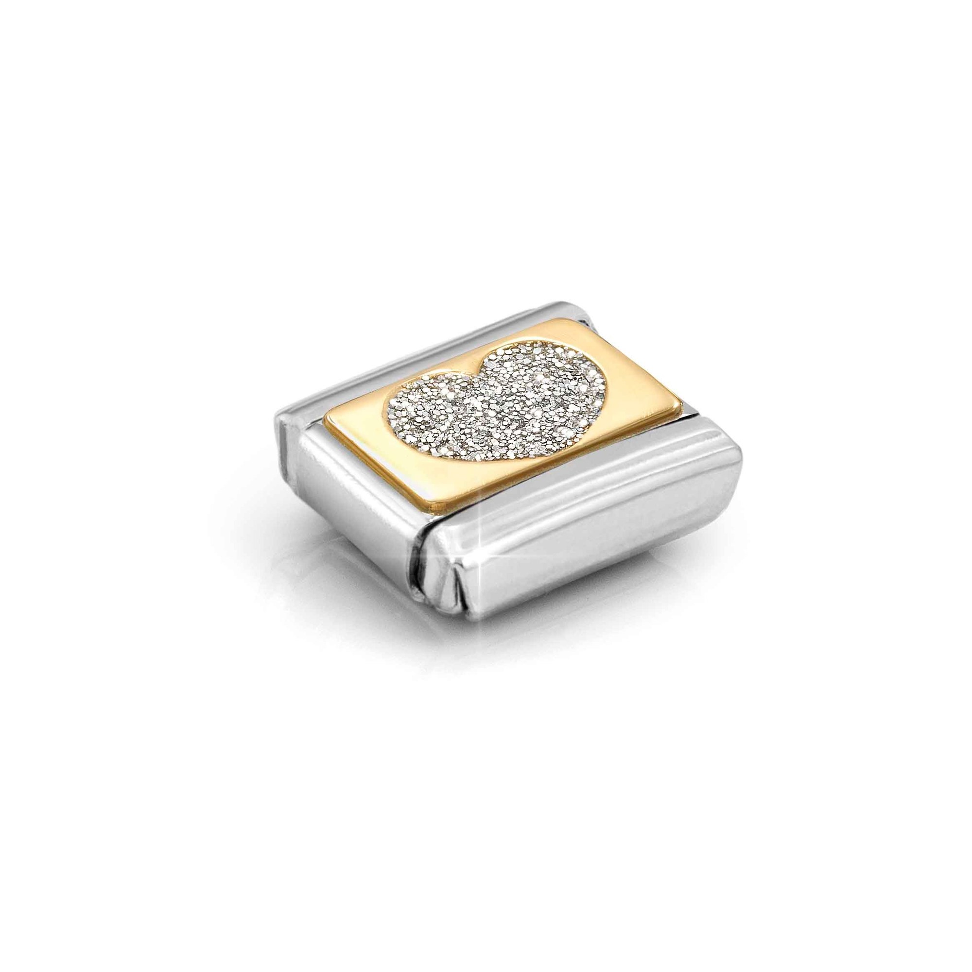 Nomination CLASSIC GLITTER PLAETTCHEN Element - Gelbgold verg. & Emaille - Herz - Silver – Ansicht 3