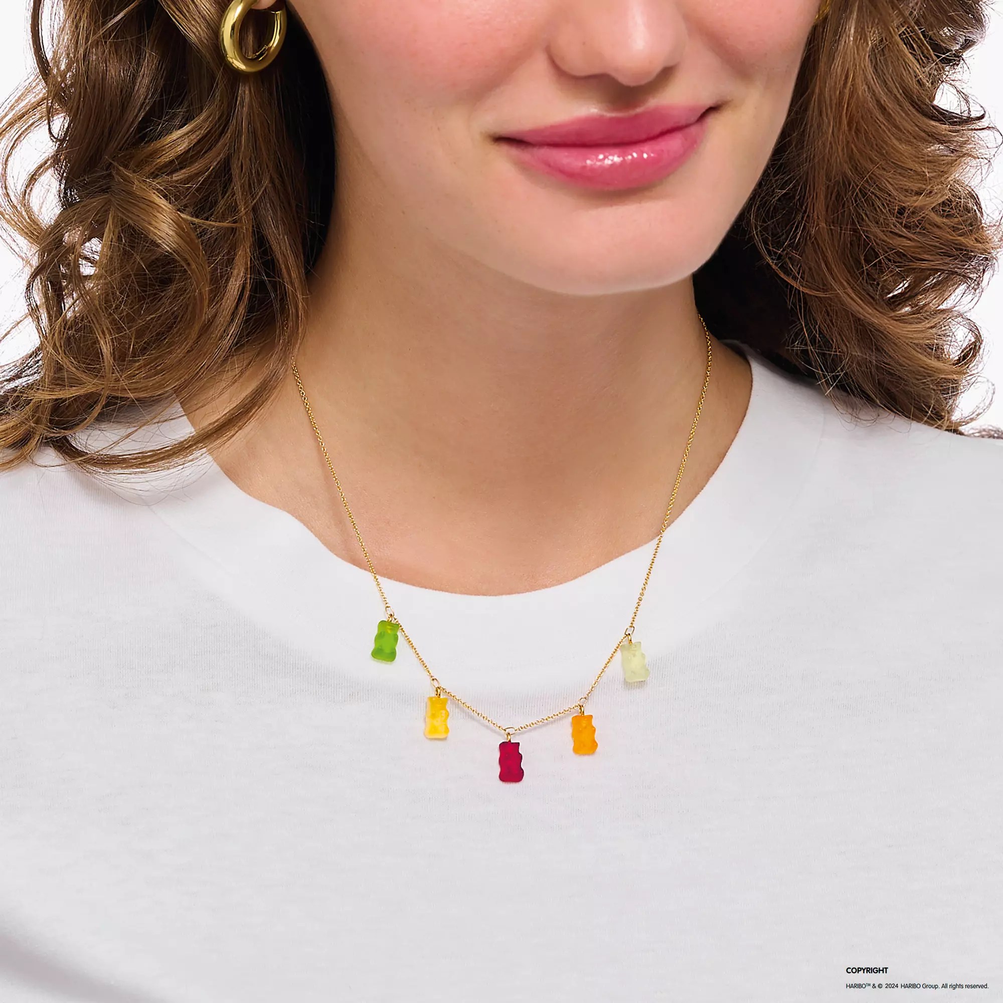 Thomas Sabo Kette - HARIBO - Goldbären - Gummibärchen - bunt - Silber Gelbgold verg. - mehrfarbig - 40 bis 45 - 45 cm verstellbar – Ansicht 2