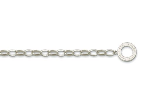 40002447-0 Charm Silber Armband von Thomas Sabo, X0031-001-12-S, 16cm lang, elegantes Design mit Geflecht und Anhänger für individuelle Charms, hochwertige Verarbeitung.