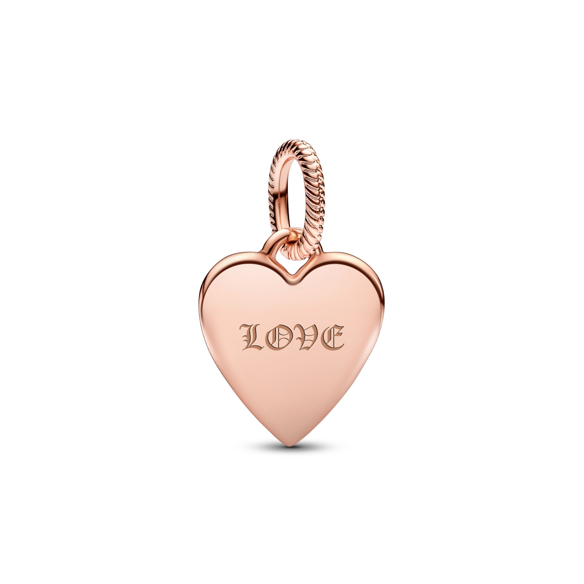 Pandora Pendant only - Gravurplatte Herz-Anhänger - Roségold Vergoldung – Ansicht 4