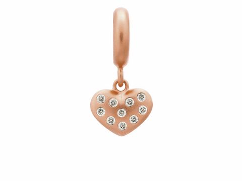 Roségoldener Charm in Herzform mit funkelnden Zirkonia-Steinen, ideal für persönliche Schmuckstücke, Endless 63650-1 White Million Hearts Herzen Drop, Hersteller: Endless.