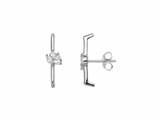 Xenox Sterling Silber Ohrringe XS2363 SPLASH aus feinem Silber mit einem eleganten Design, versehen mit einem funkelnden Stein, ideal für jeden Anlass.