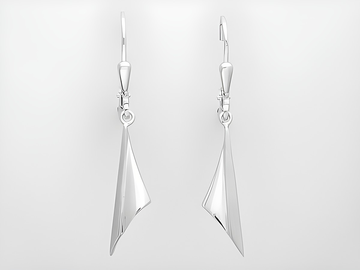 Silber Ohrringe in dreieckiger Form aus Sterling Silber, modische Hänger ohne Stein vom Hersteller Juwelier Harnisch. Ideal für eleganten Schmuck.