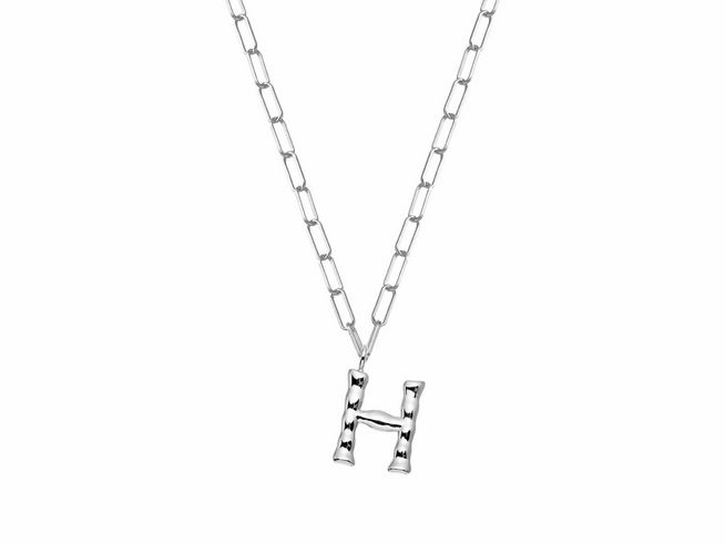 Sterling Silber Kette von Xenox in 45 cm Länge mit einem modernen Buchstaben H als Anhänger, ideal für persönliche Akzente und tägliches Tragen.