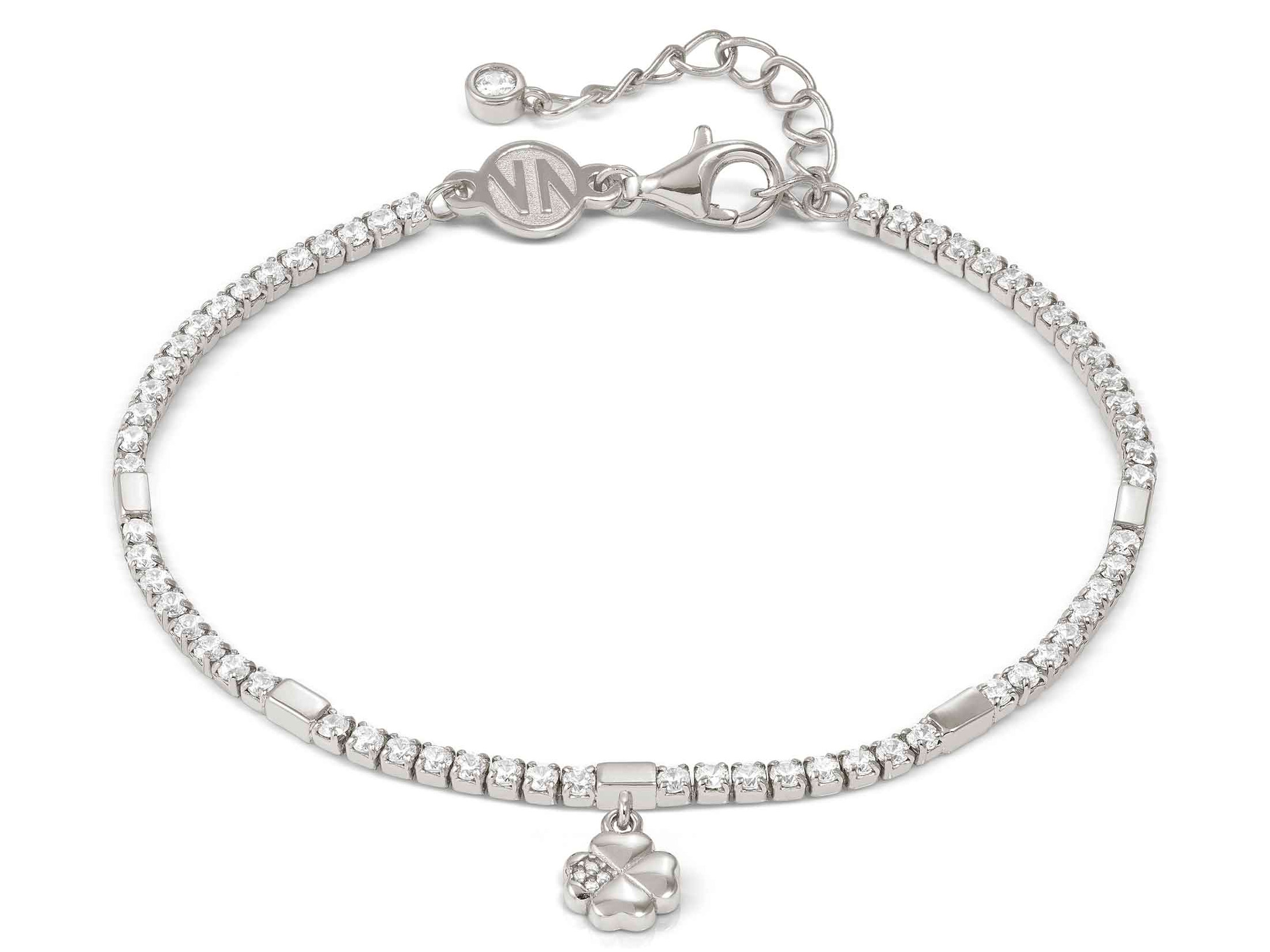 Sterling Silber Armband mit GlücksKleeblatt und Zirkonia, verstellbare Länge von 16,5 bis 19,5 cm, elegantes Design von Pandora, ideal für jedes Outfit.