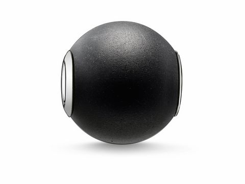 Thomas Sabo Karma Beads K0001-023-11 Obsidian mattiert in Schwarz mit silbernen Akzenten, elegant und stilvoll, perfekt für Individualisierung und Schmuckdesign.