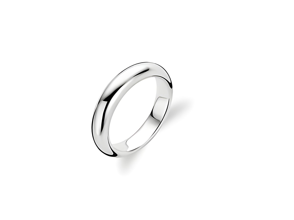 Ti Sento 1691SI Ring in Größe 54/17,5 aus rhodiniertem Sterling Silber, zeitloses und elegantes Design, ideal für jeden Anlass, glänzende Oberfläche und harmonische Form.