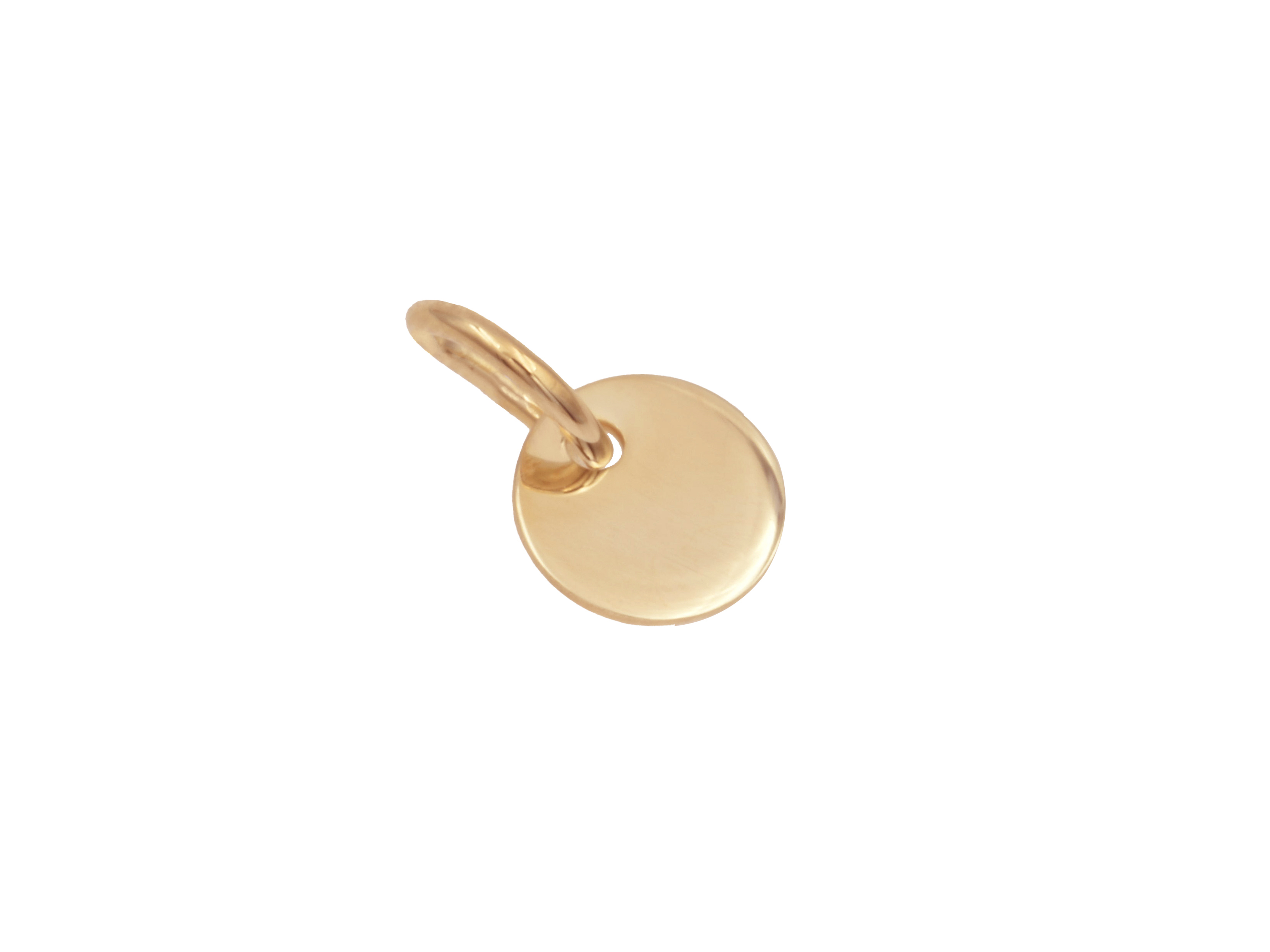 Anhänger Gravurplatte Rund - Sterling Silber Gelbgold Vergoldung - 6 mm Runder Anhänger aus Sterling Silber mit Gelbgoldvergoldung, Durchmesser 6 mm, ideal zum Gravieren, neu von Juwelier Harnisch, hochwertige Verarbeitung und elegantes Design.