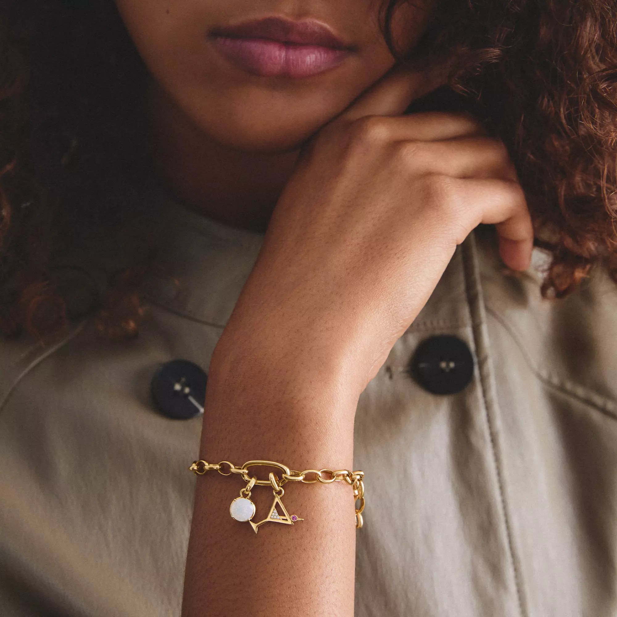 Thomas Sabo Connect - Charm Geburtsstein Juni - 18k Gelbgold Vergoldung - Nanokristall - Charm mit Öse – Ansicht 3