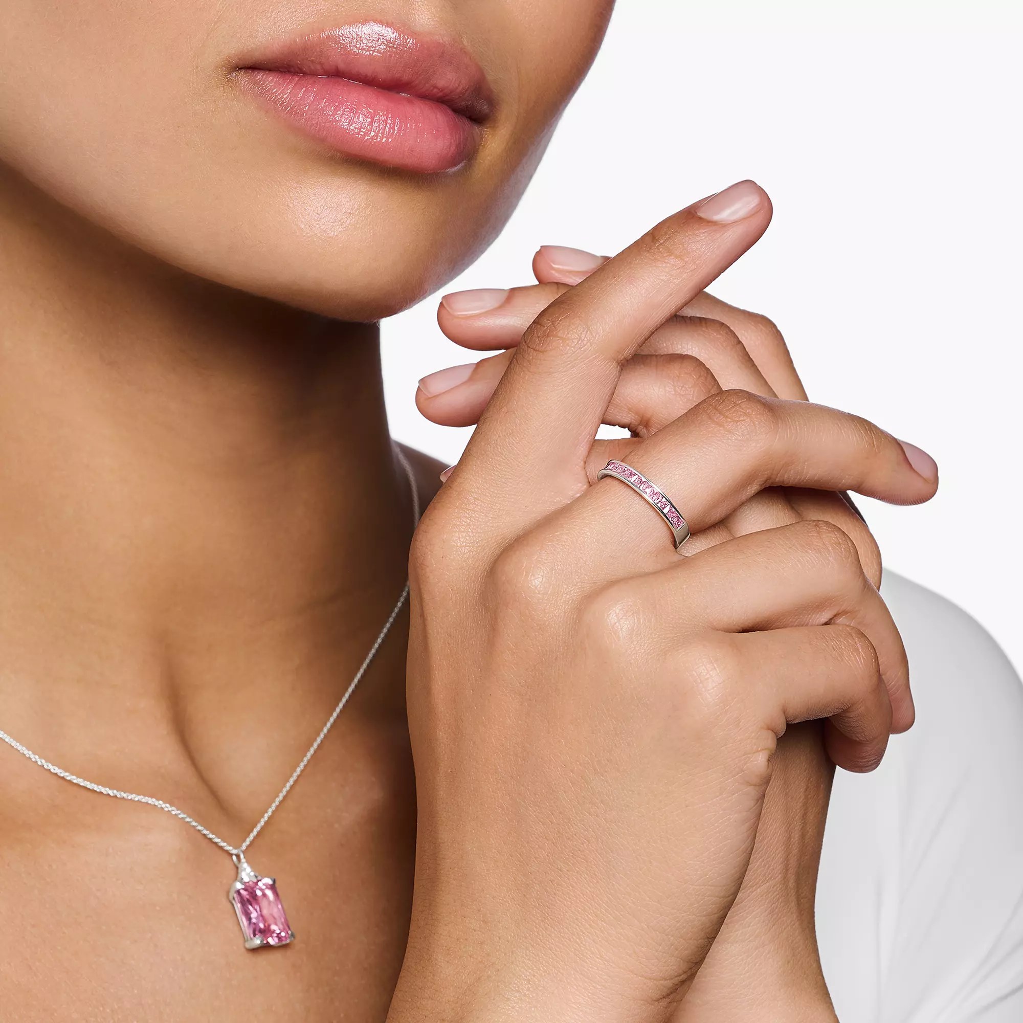 Thomas Sabo Ring - Silber + Zirkonia - pink – Ansicht 2