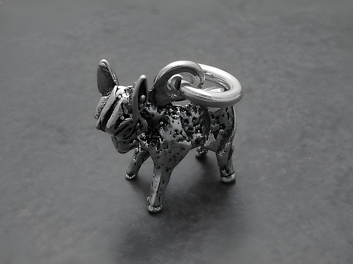 Esel Sterling Silber Anhänger in Form eines Maultiers, detailliert ausgearbeitet, mit einer Schlaufe zum Befestigen, ideal als Schmuckstück für Tierliebhaber, Hersteller Juwelier Harnisch.