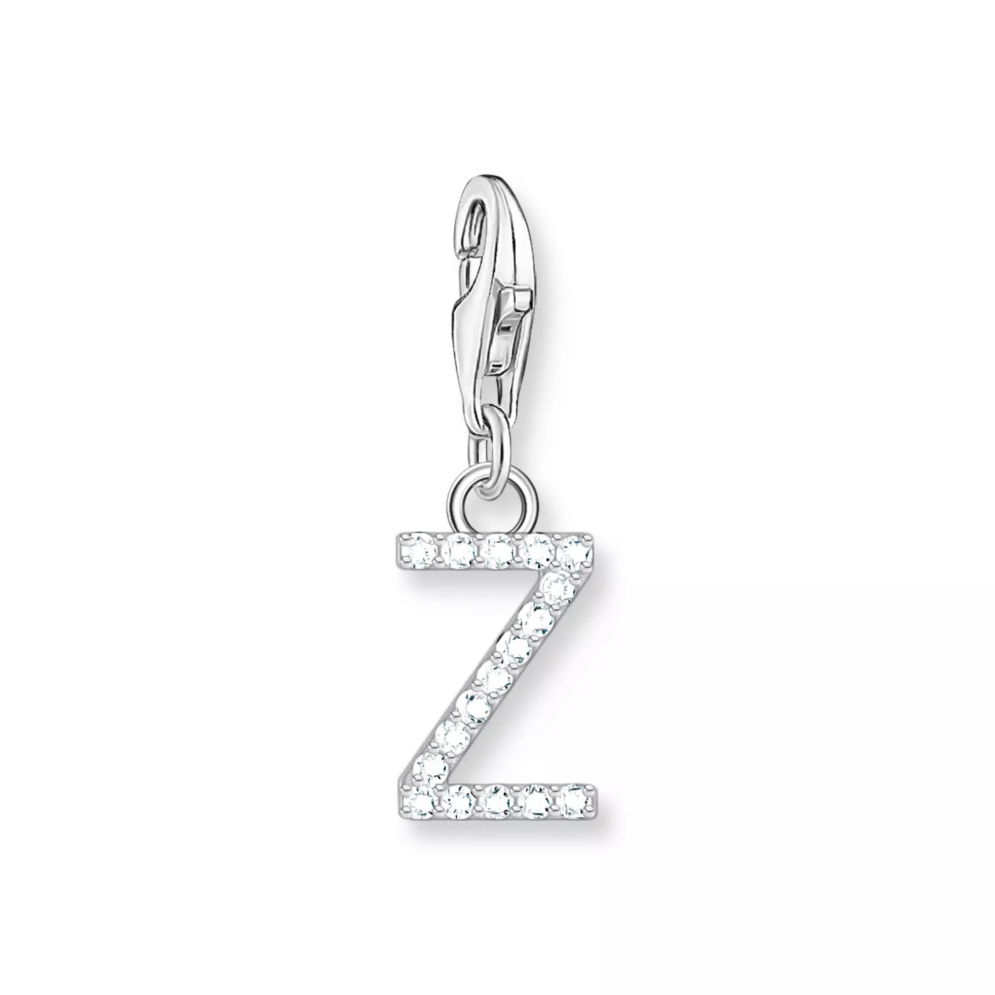 Thomas Sabo Charm-Anhänger - funkelnder Buchstabe Z - Silber & Zirkonia - Weiß