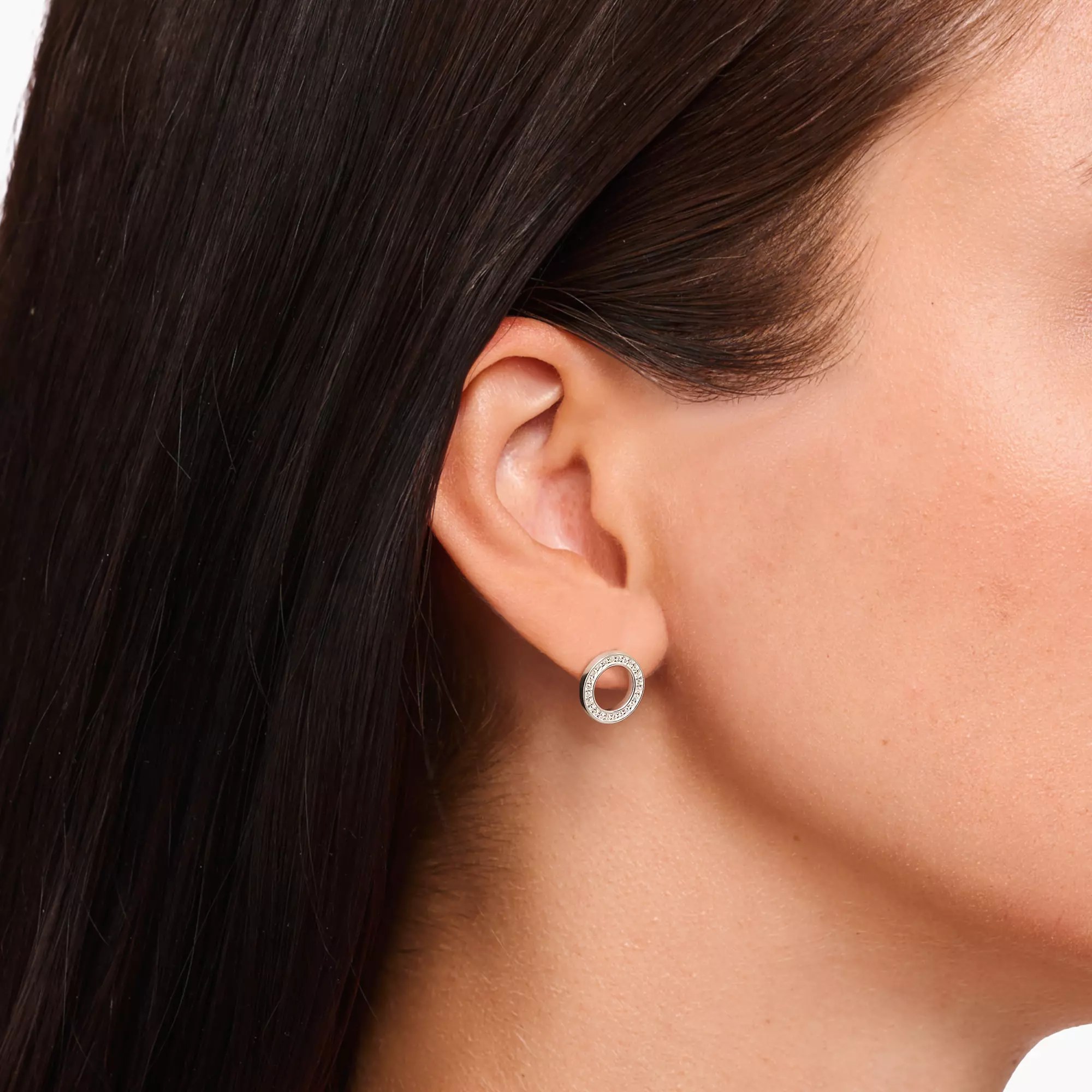 Thomas Sabo Ohrstecker - Silber - Zirkonia weiß Kreis – Ansicht 2