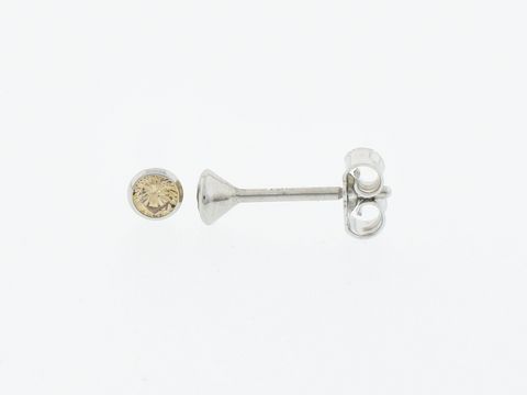 Silber Ohrringe im Kelchdesign aus Silber mit einem Durchmesser von 3,3 mm, verziert mit champagnerfarbenem Zirkonia, Hersteller: Juwelier Harnisch.