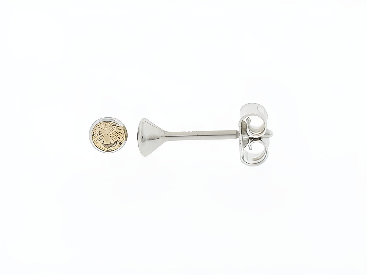 Silber Ohrringe im Kelchdesign aus Silber mit einem Durchmesser von 3,3 mm, verziert mit champagnerfarbenem Zirkonia, Hersteller: Juwelier Harnisch.