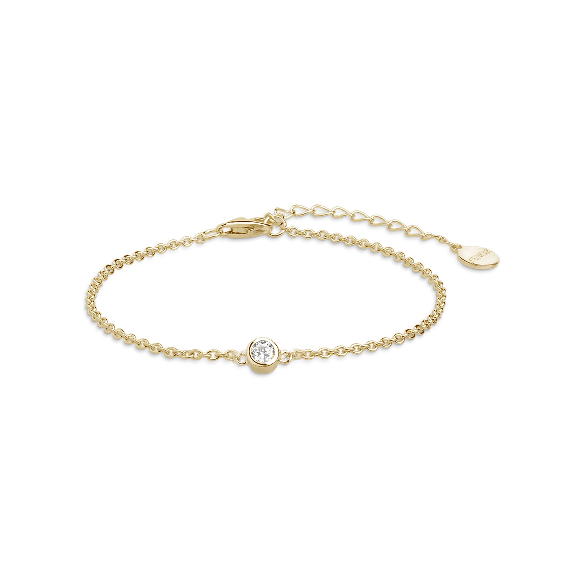 XENOX Sterling Silber Armband XS7320G - 15-18,5 cm - ZARGE GOLD - Gelbgold vergoldet Karreekette – Ansicht 2