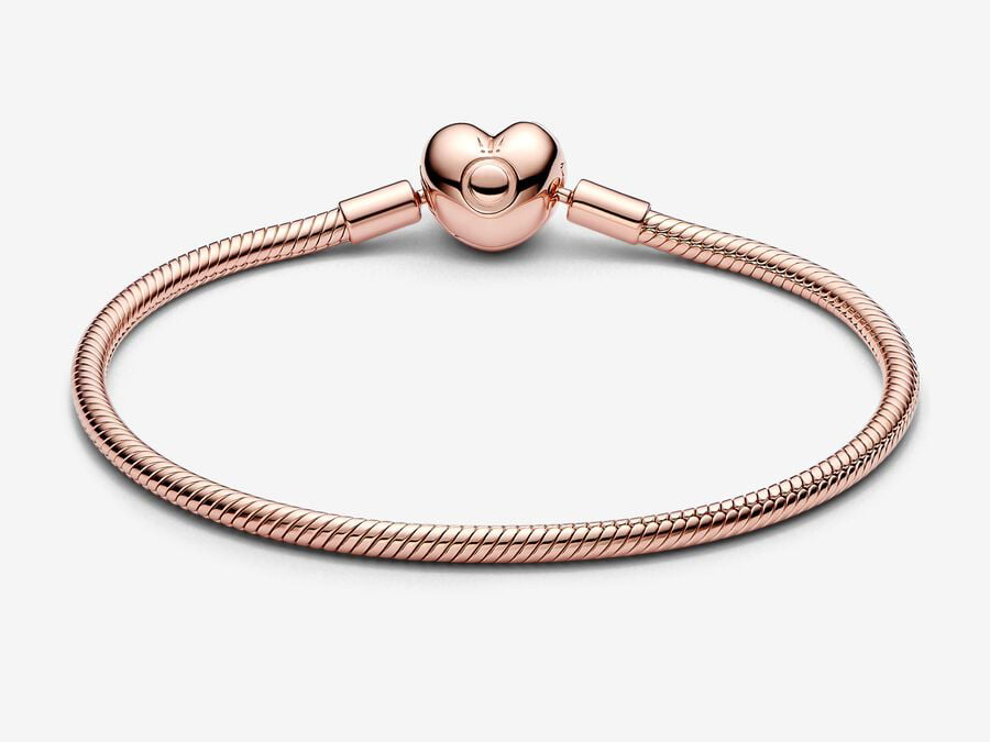 Pandora 583050C00-18 Armband aus rosévergoldetem Material mit Herzverschluss, 18 cm lang, elegantes Design für jeden Anlass. Ideal als Schmuckstück oder Geschenk.