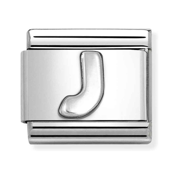 Nomination Composable Classic Charm Buchstabe J - Edelstahl, Sterling Silber oxidiert