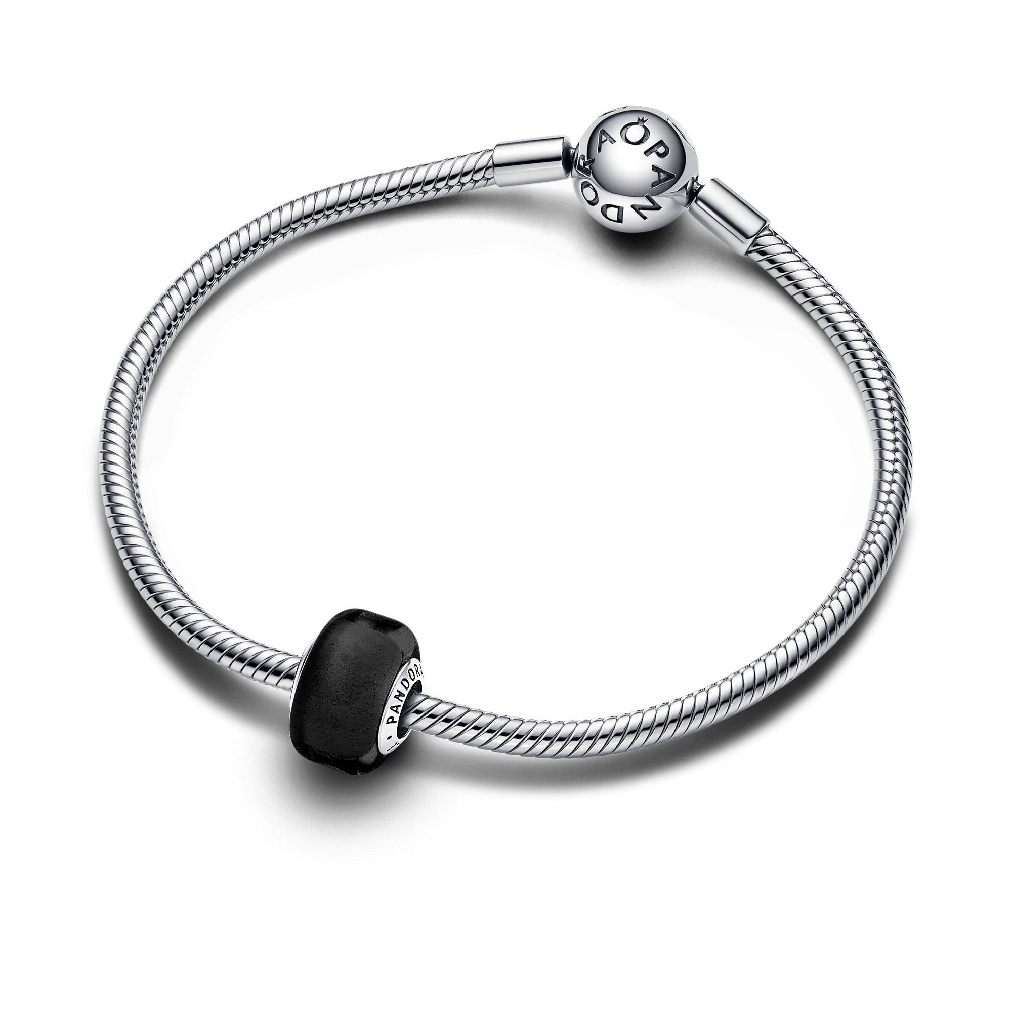 Pandora Schwarzes Murano-Glas Mini-Charm - Sterling Silber - Schwarz Ansicht 3 – Ansicht 3