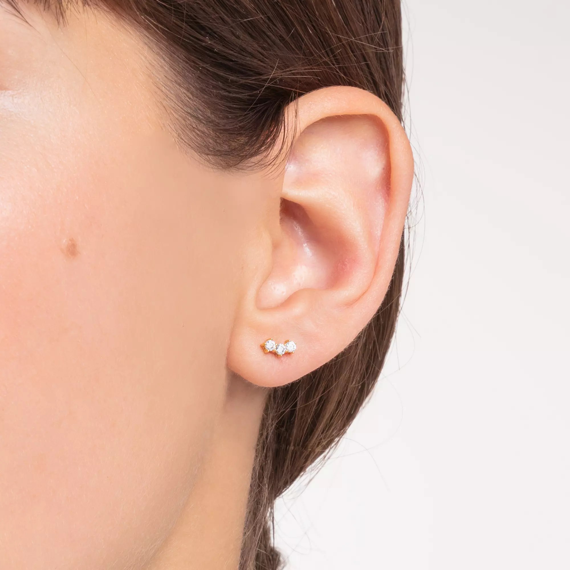 Thomas Sabo Einzel Ohrstecker weiße Steine gold – Silber – Zirkonia – Ansicht 3