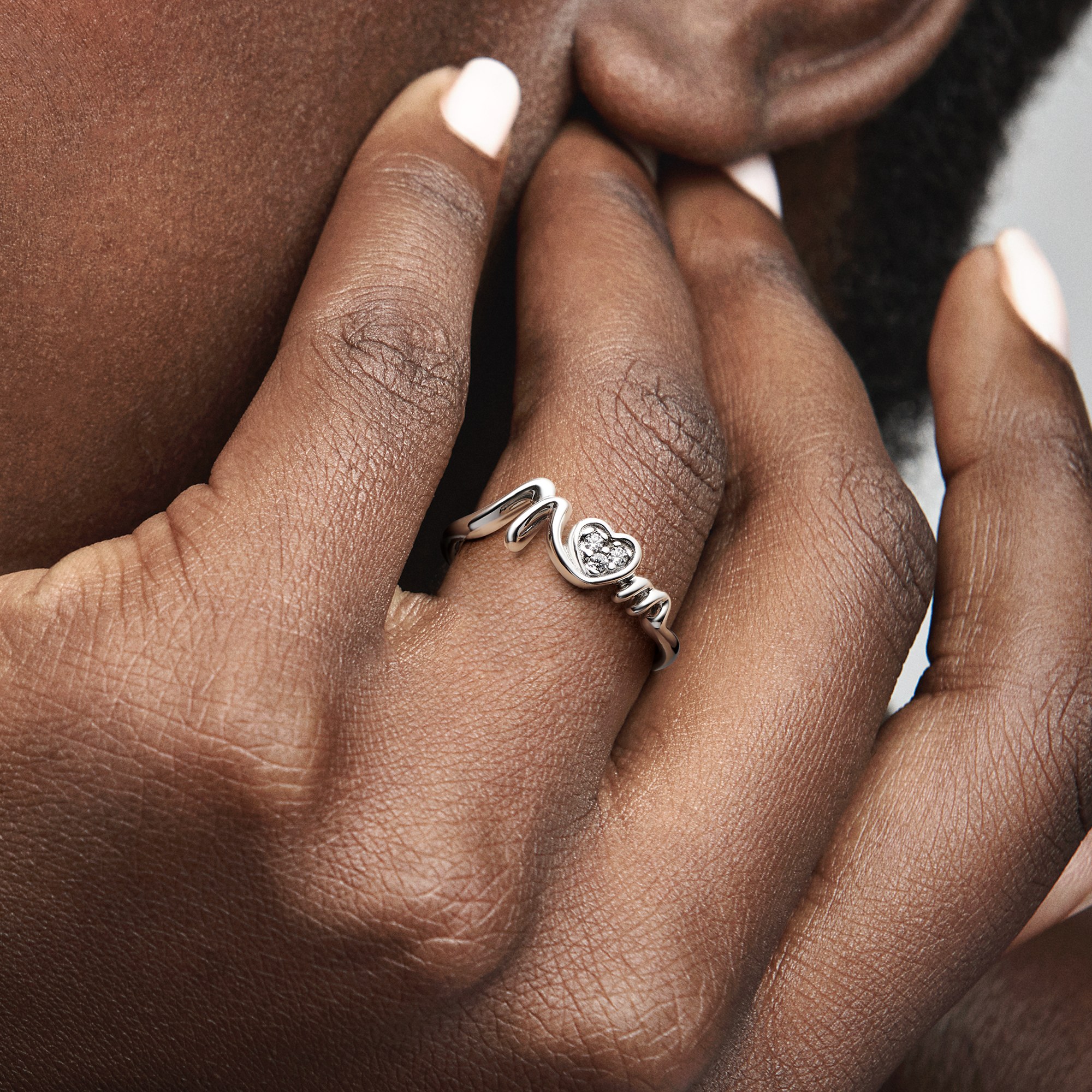 Pandora Mum Pavé Herz Ring - Sterling Silber Zirkonia – Ansicht 5