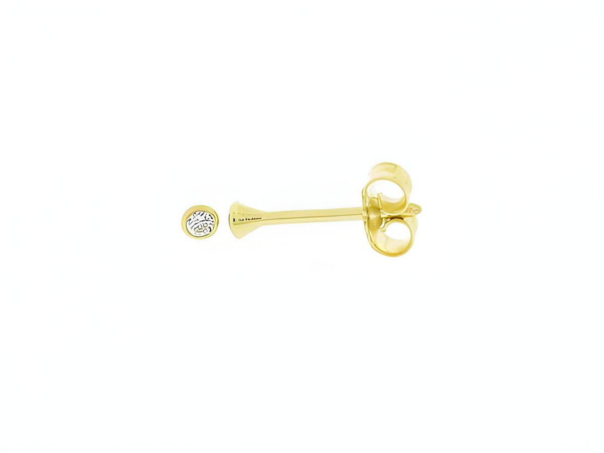 Silber Ohrringe Kelch Silber vergoldet mit 2,2 mm Zirkonia, hergestellt von Juwelier Harnisch, elegant und funkelnd, ideal für jeden Anlass.