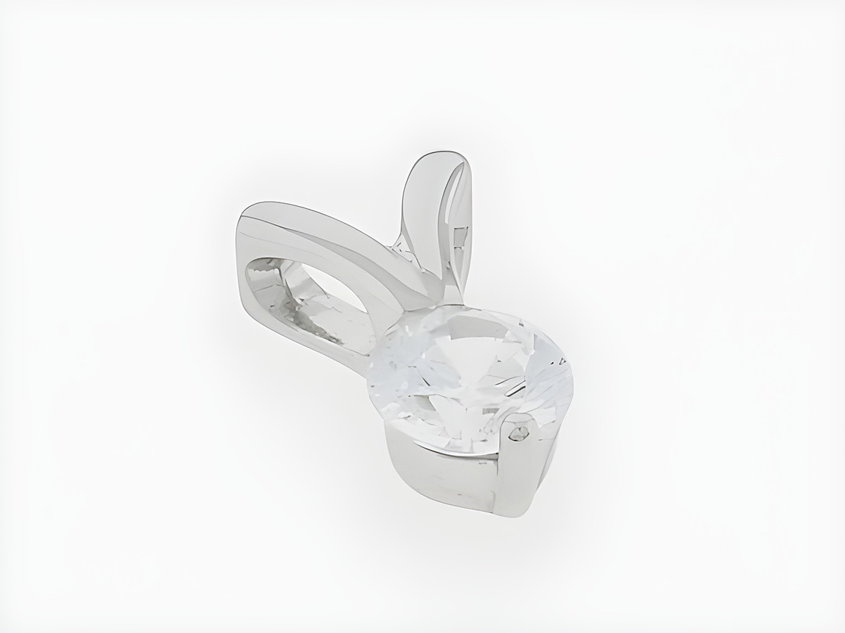 Silber Anhänger in elegantem Design mit klarem Zirkonia. Hergestellt von Juwelier Harnisch, ideal für schlichte Eleganz und besondere Anlässe.