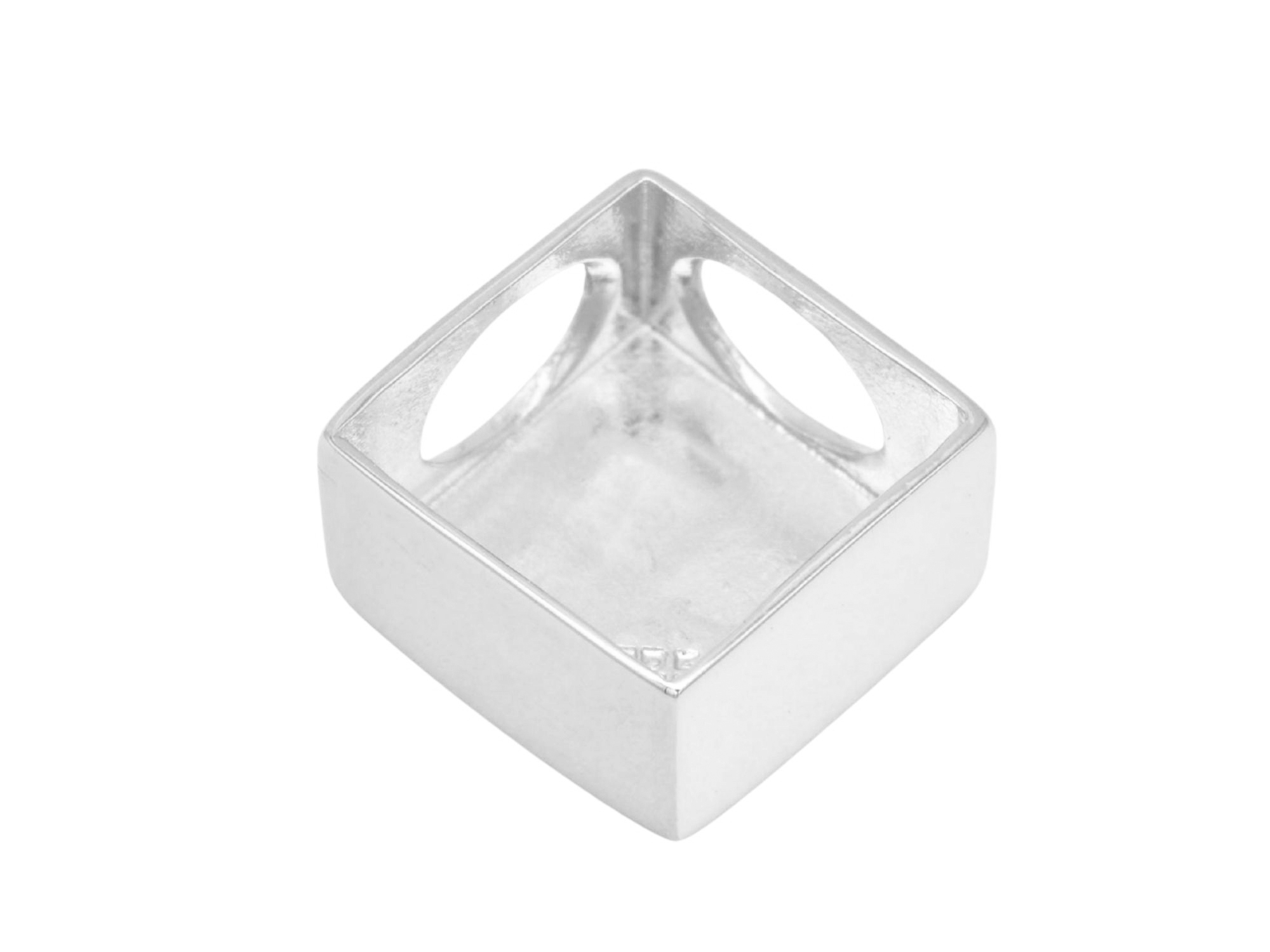 Anhänger Quadrat 8 mm - Sterling Silber - rhodiniert
