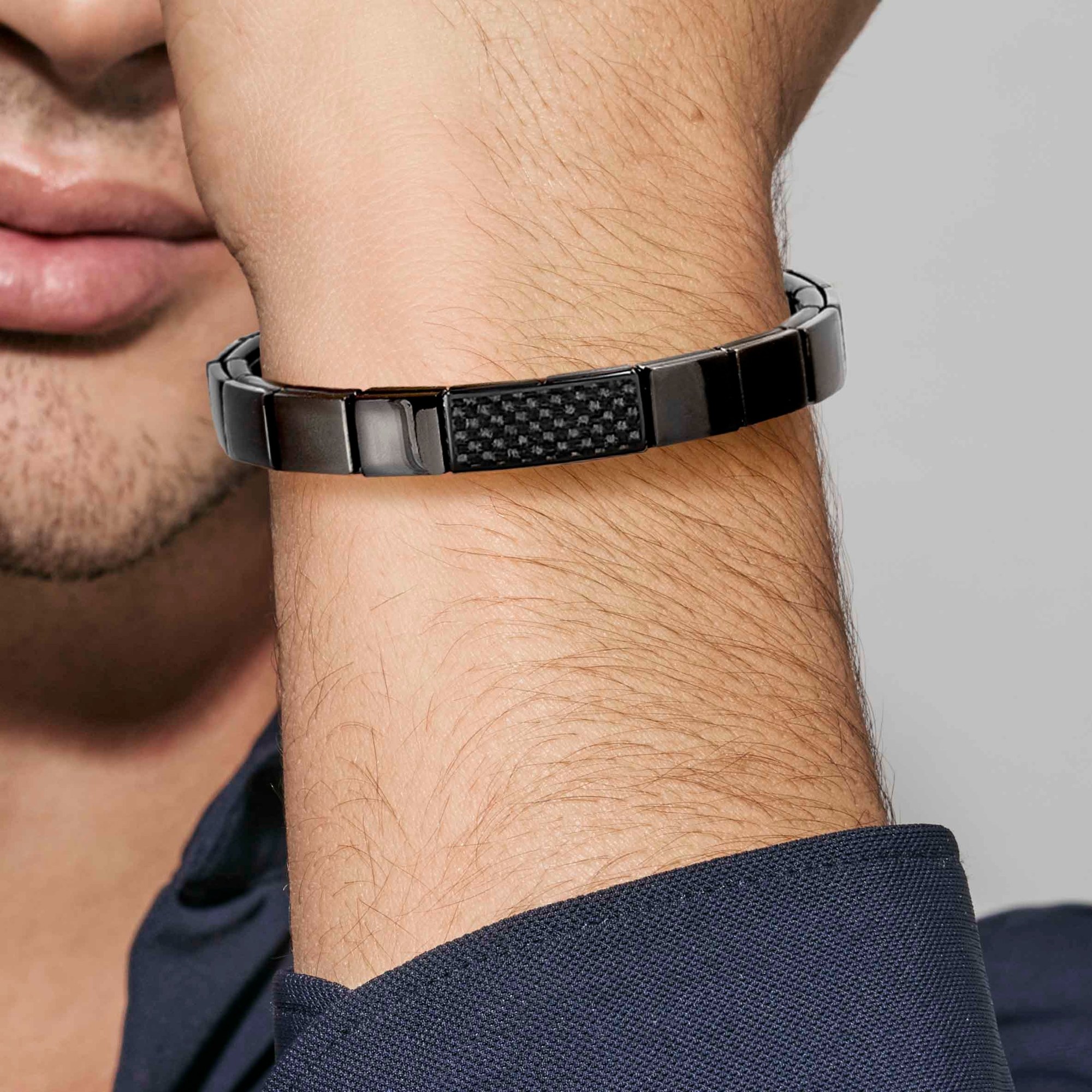 Nomination Composable Glam Charm Doppelplatte schwarz matt gravierbar - Edelstahl – Ansicht 2