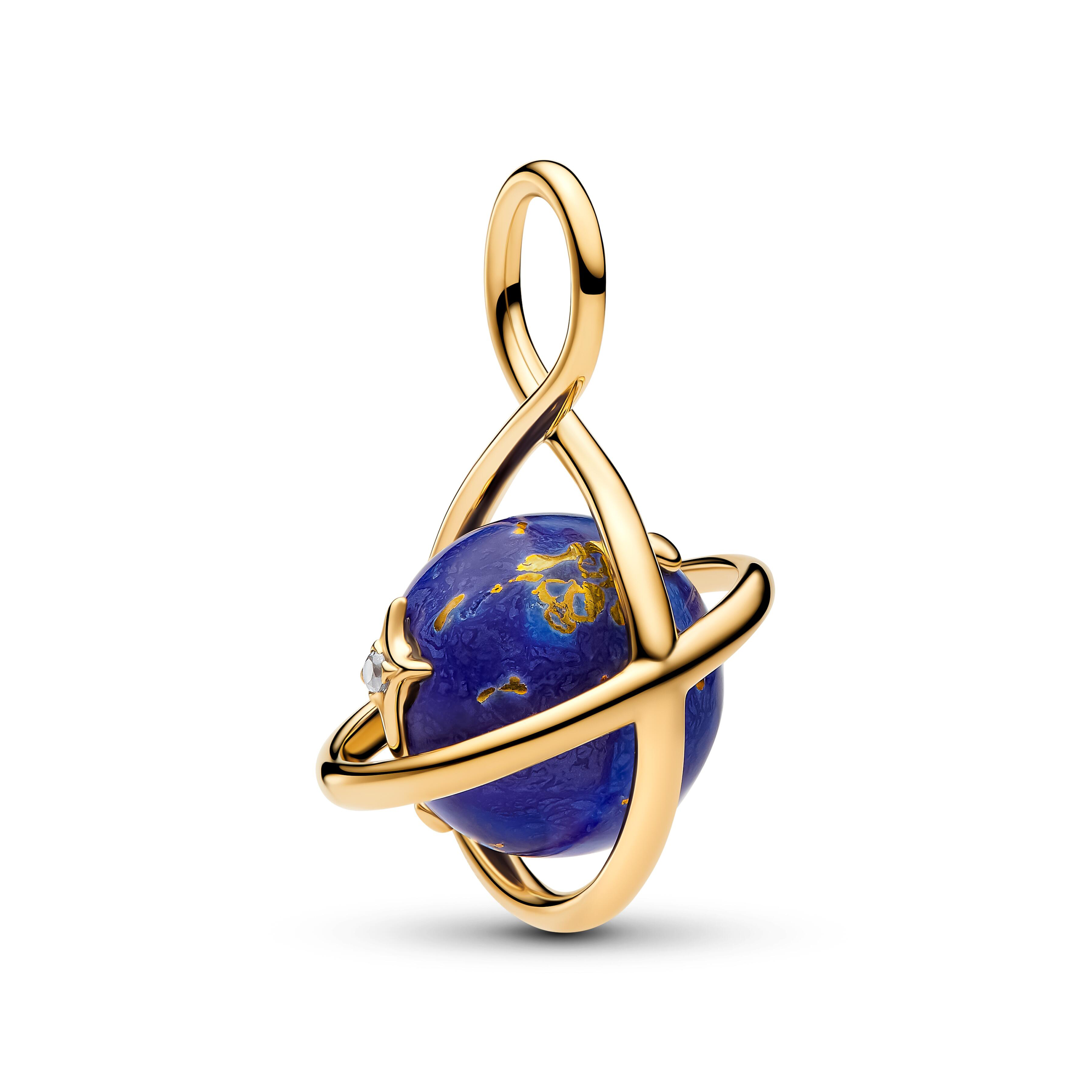 Pandora Moments - Hänge-Charm Planet - Gelbgold Vergoldung - drehbar - 765032C01